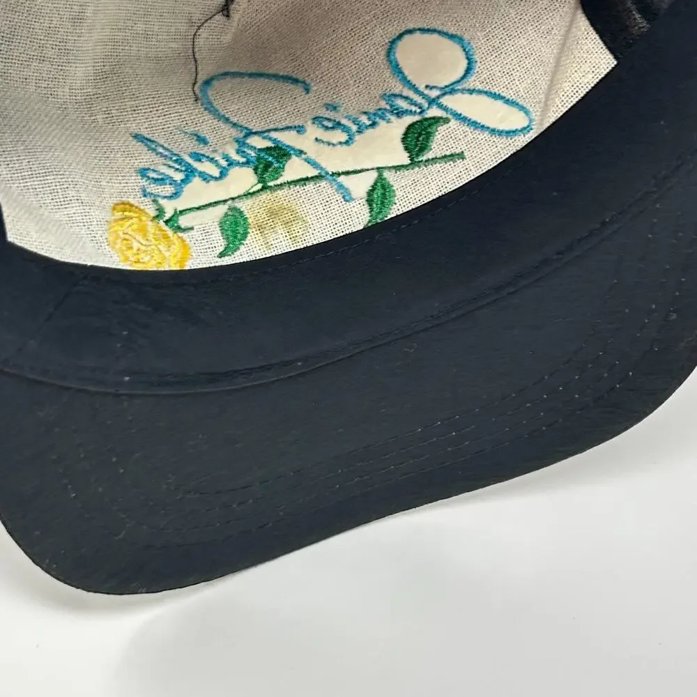 Vintage 80s Janie Fricke Hat Baseball Cap Country Western Music Snapback Black